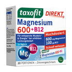Taxofit Magnesium 600 + B12 Direkt-Granulat 20 St