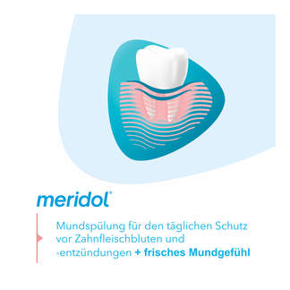 Grafik Meridol Zahnfleischschutz Mundspülung tägl. Schutz