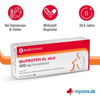 Infografik Ibuprofen AL akut 400 mg Filmtabletten Vorteile