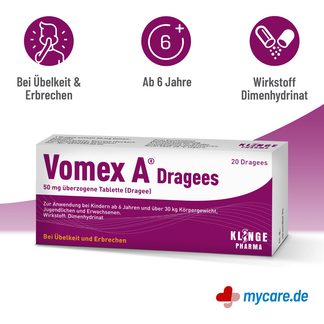 Infografik Vomex A Dragees 50 mg Tabletten Vorteile
