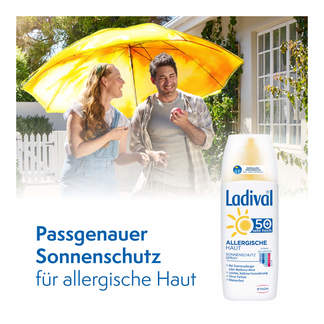 Grafik Ladival Allergische Haut Spray LSF 50+ Passgenauer Sonnenschutz für allergische Haut