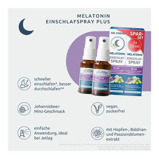 Grafik Dr. Theiss Melatonin Einschlaf-Spray Plus Merkmale