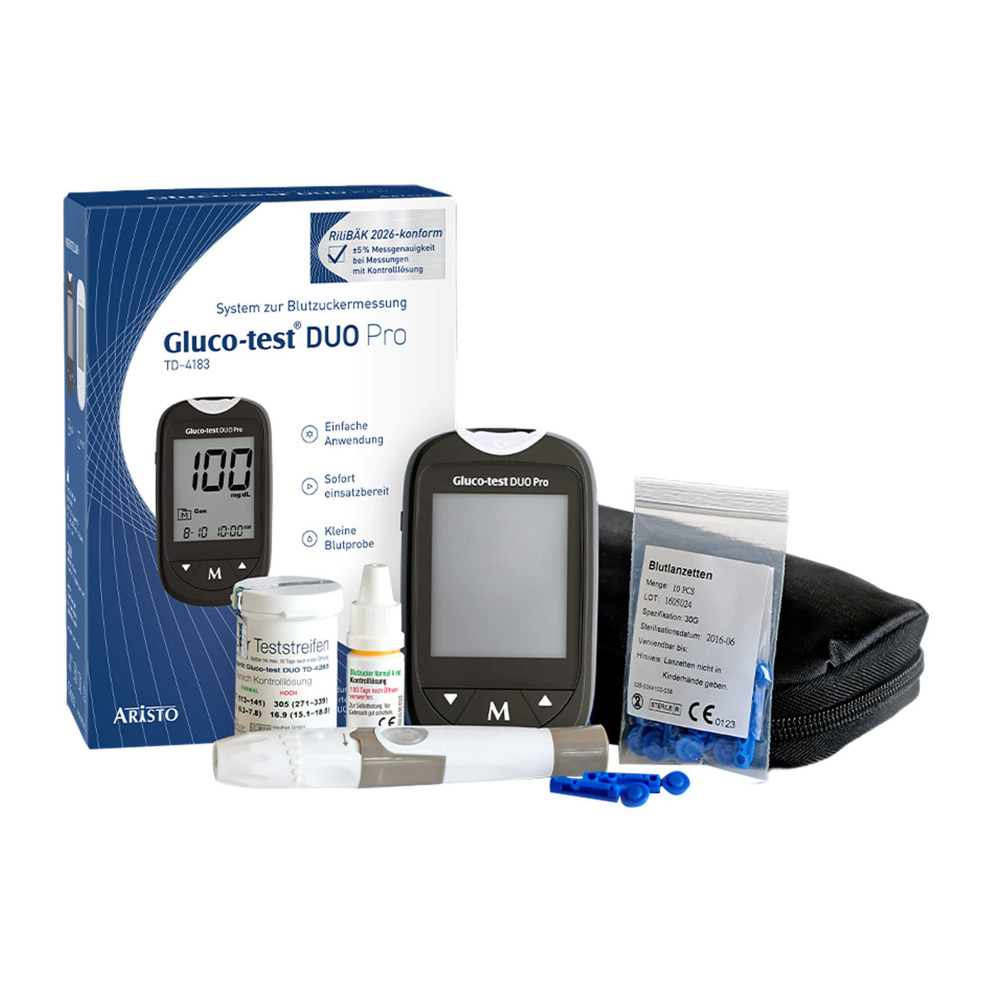 Gluco-test DUO Pro Blutzuckermessgerät Starterset mg/dl 1 St - PZN ...