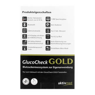 GlucoCheck Gold Blutzuckermessgerät Set mmol/L