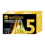 Wellion Protect Pro Sicherheitspennadeln 5 mm 30G 100 St