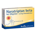 Naratriptan beta bei Migräne 2,5 mg Filmtabletten 2 St