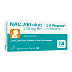NAC 200 akut - 1 A Pharma Brausetabletten 20 St