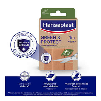 Hansaplast Pflaster Green & Protect 10 x 6 cmcm