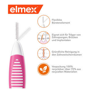 Elmex Interdentalbürsten ISO Gr. 0 rosa 0,4 mm