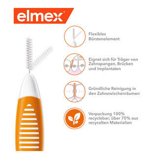 Elmex Interdentalbürsten ISO Gr. 1 orange 0,45 mm