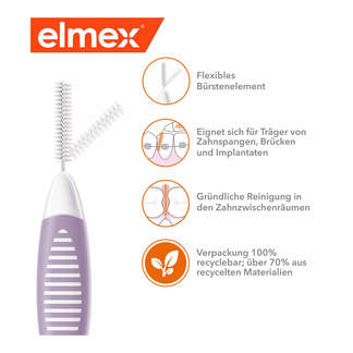 Elmex Interdentalbürsten ISO Gr. 6 lila 1,1 mm