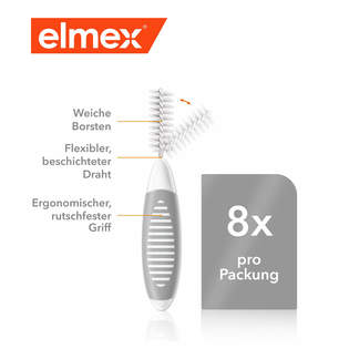 Elmex Interdentalbürsten ISO Gr. 7 grau 1,3 mm
