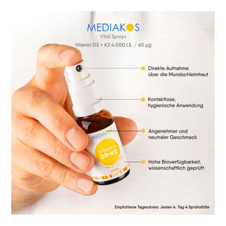 Mediakos Vitamin D3+K2 4.000 I.E. / 60 ?g Vital Spray