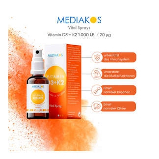 Mediakos Vitamin D3+K2 1.000 I.E. Vital Spray