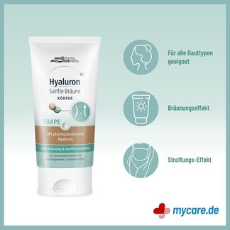 Infografik Hyaluron Sanfte Bräune Shape Körperpflege Creme