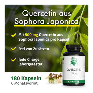 Eigenschaften von GREEN NATURALS Quercetin 500 mg Kapseln