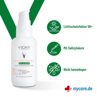 Infografik Vichy Capital Soleil UV-Clear LSF 50+ Vorteile