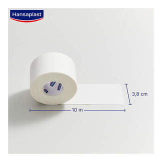 Maße von Hansaplast Robustes Sporttape weiß 3,8cm x 10m