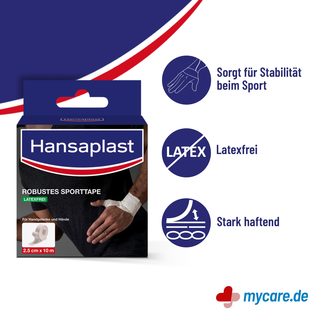 Infografik Hansaplast Sporttape weiß 2,5cmx10m Eigenschaften