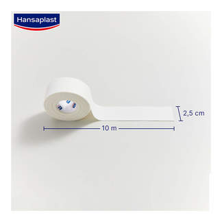 Maße von Hansaplast Robustes Sporttape weiß 2,5cm x 10m