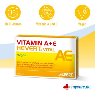Infografik Vitamin A+E Hevert Vital Kapseln Vorteile