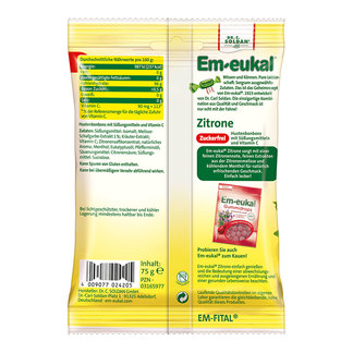 Em-eukal Zitrone zuckerfrei Rückseite