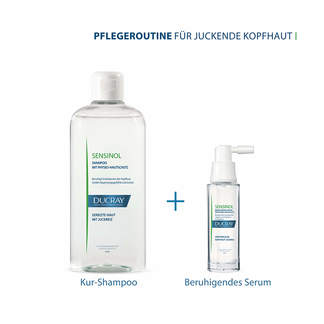 Grafik mit Begleitprodukten zu Ducray sensinol Shampoo