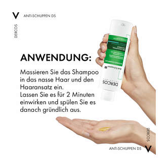 Grafik Vichy DERCOS Anti-Schuppen Shampoo Anwendung