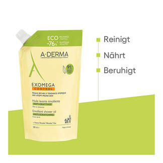 A-Derma EXOMEGA Control Duschöl Refill Eigenschaften