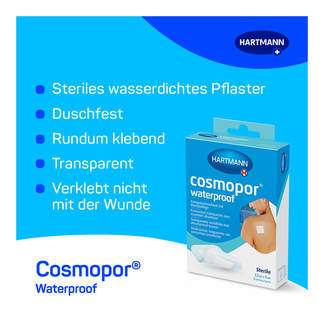 Cosmopor waterproof Wundverband 7,2 cm x 5 cm Eigenschaften