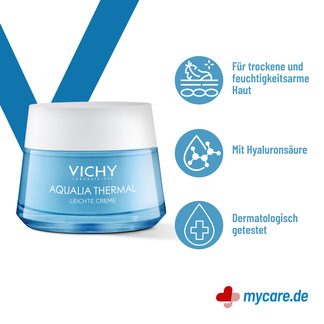 Infografik Vichy Aqualia Thermal Feuchtigkeit Vorteile
