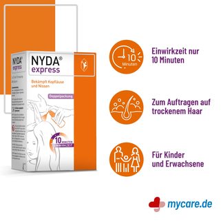 Infografik NYDA express gegen Läuse & Nissen Vorteile