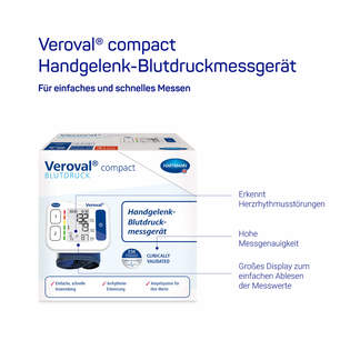 Veroval compact Handgelenk-Blutdruckmessgerät Eigenschaften