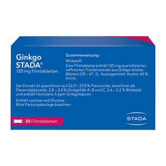 Ginkgo STADA 120 mg Filmtabletten Rückseite