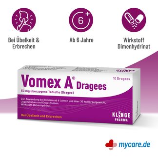 Infografik Vomex A Dragees 50 mg Tabletten Vorteile