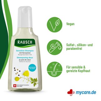 Infografik Rausch Sensitive-Shampoo m. Herzsamen Merkmale