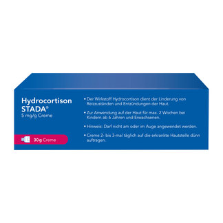 Hydrocortison STADA 5 mg/g Creme Rückseite Umverpackung