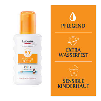 Grafik Eucerin Sensitive Protect Kids Sun Spray LSF 50+ Merkmale