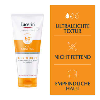Grafik Eucerin Oil Control Body Sun Gel-Creme LSF 50+ Merkmale