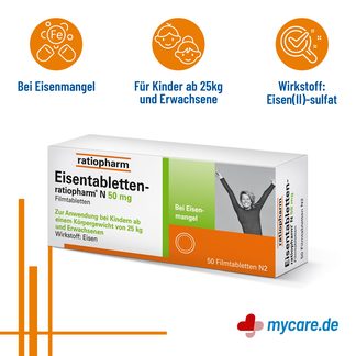 Infografik Eisentabletten-ratiopharm N 50 mg Filmtabletten Eigenschaften
