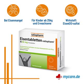 Infografik Eisentabletten-ratiopharm N 50 mg Filmtabletten Eigenschaften