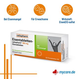 Infografik Eisentabletten-ratiopharm 100 mg Eigenschaften