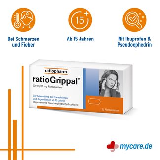 Infografik RatioGrippal 200 mg/30 mg Filmtabletten Eigenschaften