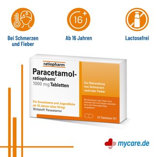 Infografik Paracetamol-ratiopharm 1000 mg Eigenschaften