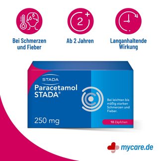Infografik Paracetamol Stada 250 mg Zäpfchen Eigenschaften