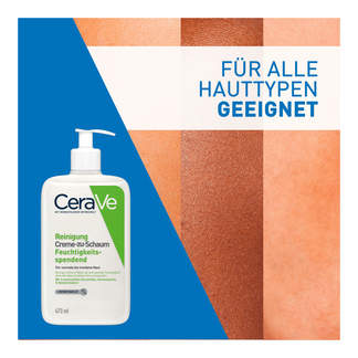 Grafik CeraVe Creme-zu-Schaum Reinigung Für alle Hauttypen geeignet