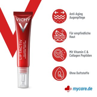 Infografik Vichy Liftactiv Collagen Specialist Augenpflege Eigenschaften