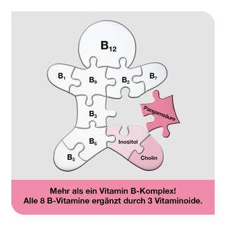 Grafik Vitamin B-Loges komplett Filmtabletten Alle 8 B-Vitamine ergänzt durch 3 Vitaminoide