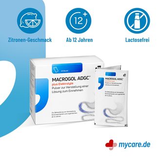 Infografik Macrogol ADGC plus Elektrolyte Pulver Merkmale