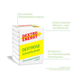 Grafik Dextro Energy* Zitrone + Vitamin C Eigenschaften